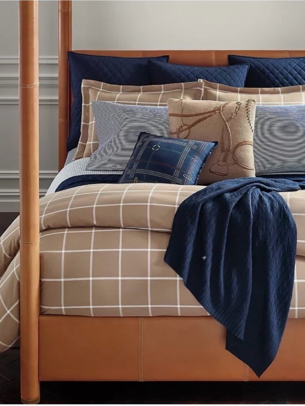 Ralph Lauren Beige Windowpane Duvet